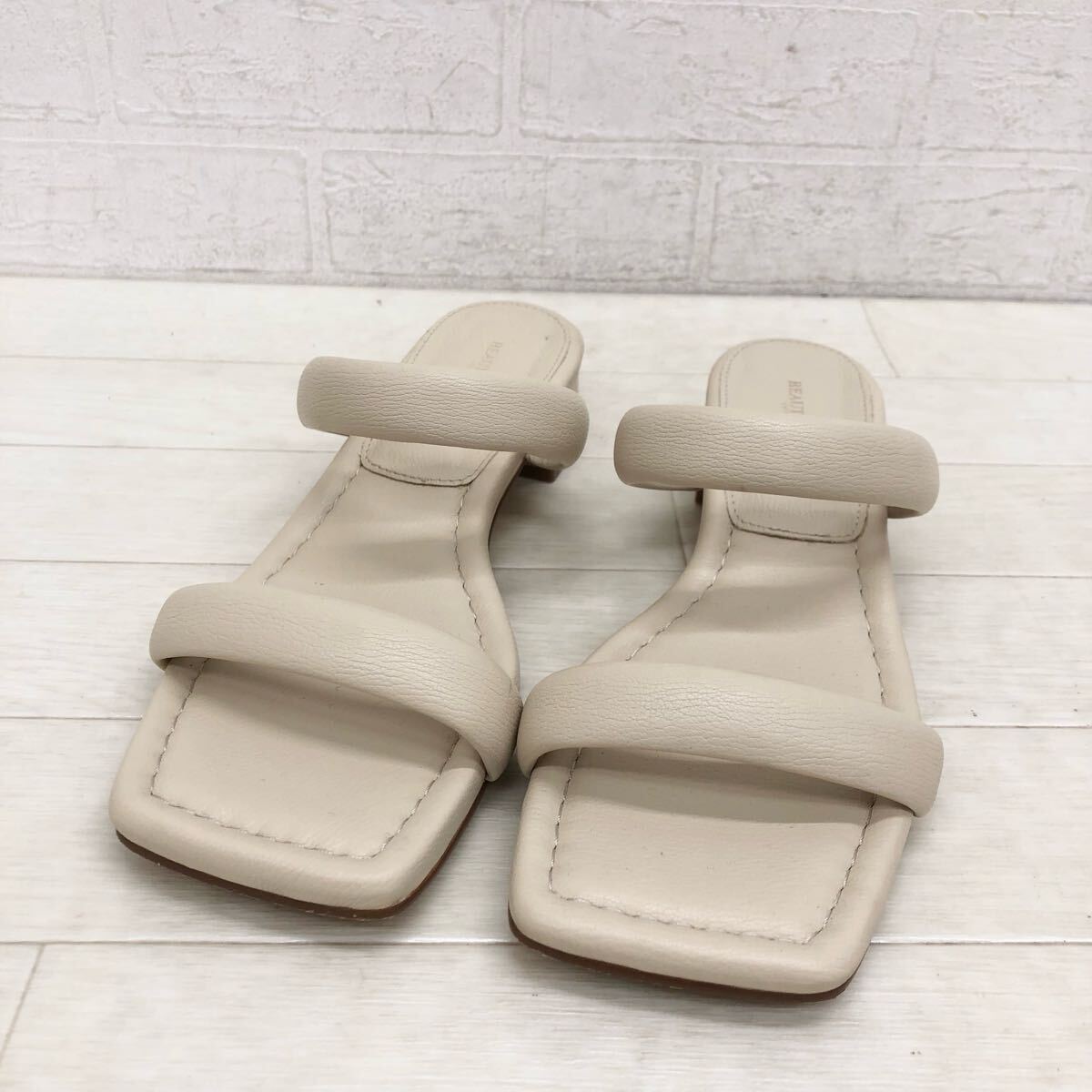 1735〓 BEAUTY & YOUTH UNITED ARROWS ビューティーアンドユース ユナイテッドアローズ サンダル レディース サイズ36.5 ベージュ拍卖