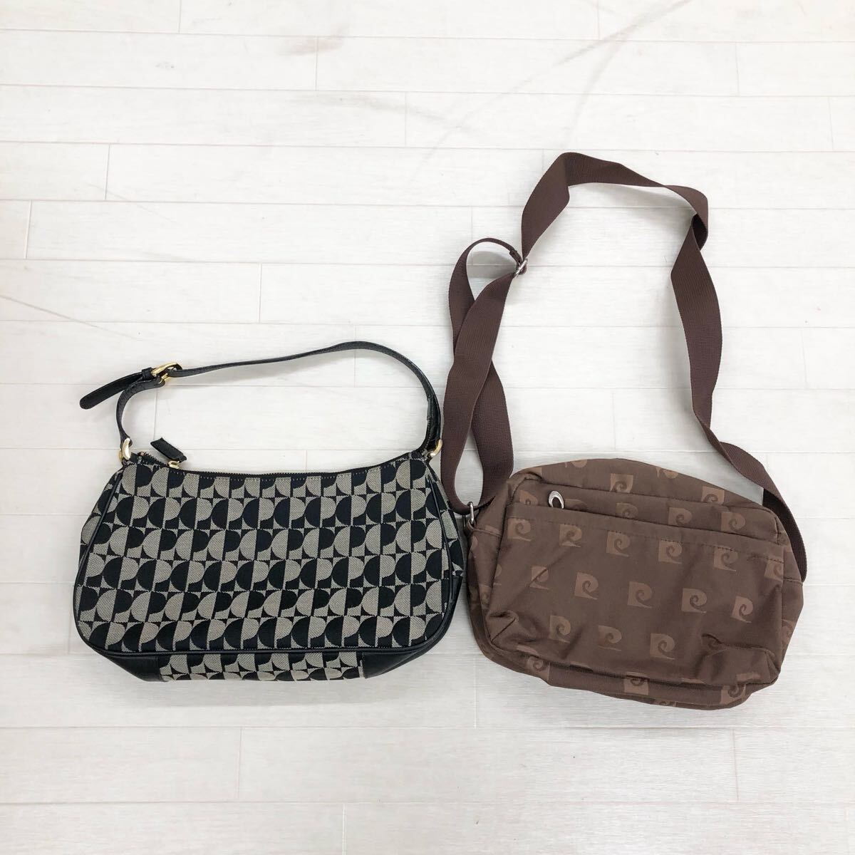 1738〓 2点セット pierre cardin ピエールカルダン ハンドバッグ ショルダーバッグ レディース ブラック ブラウン 鞄 手提げ鞄 肩掛け鞄拍卖