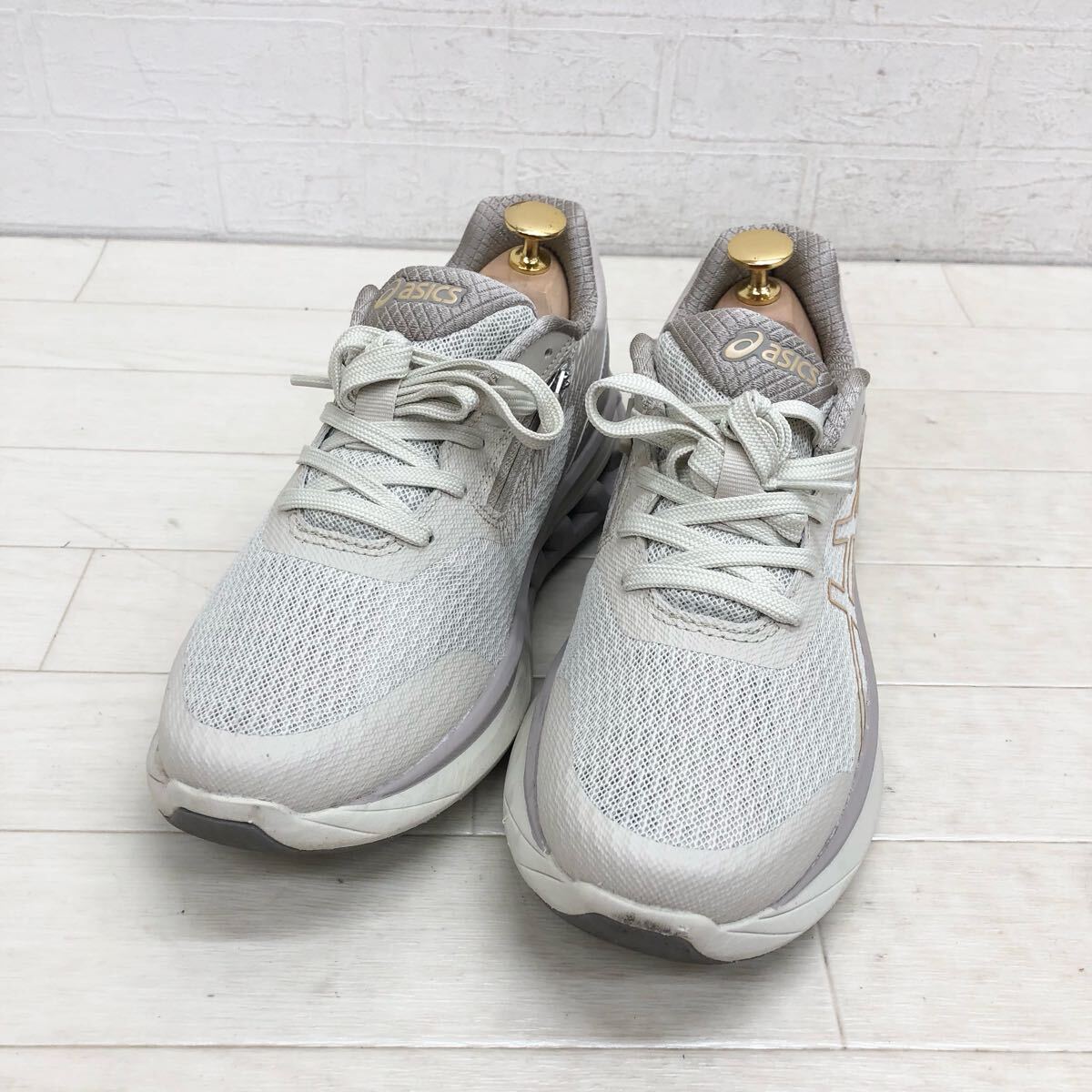 1744〓 asics アシックス ニーズアップ ウォーキングシューズ レディース サイズ23.5 ベージュ ゴールド スニーカー 靴 シューズ拍卖