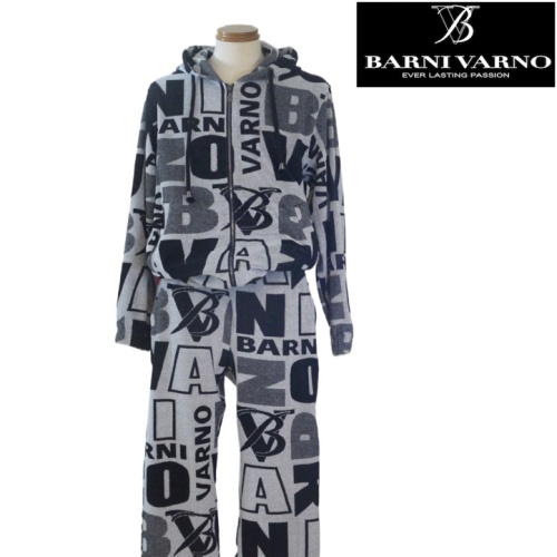 【春夏SALE】バーニヴァーノ/BARNIVARNO ロゴパイル上下セット LLサイズ 056-グレー拍卖