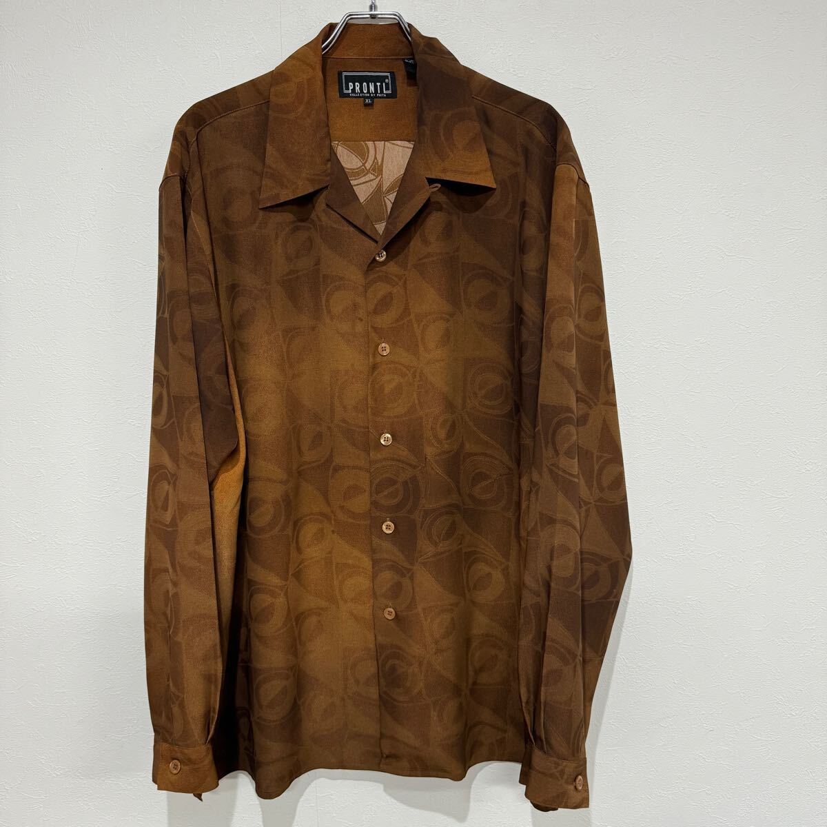 ビンテージ PRONTI 総柄 ポリシャツ デザイン 250426拍卖