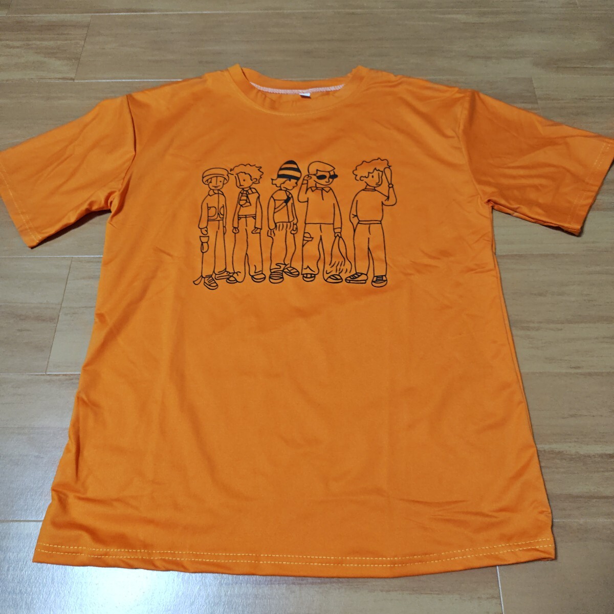 Tシャツ レディース オレンジ 明るい 絵入り  半袖  L プリントTシャツ 春夏 ゆったり 可愛い 新品未使用拍卖