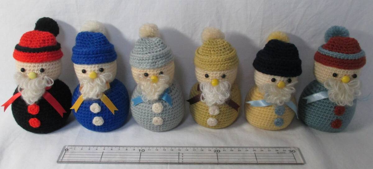 あみぐるみ ひげ爺さん 6体 ハンドメイド 手編み拍卖