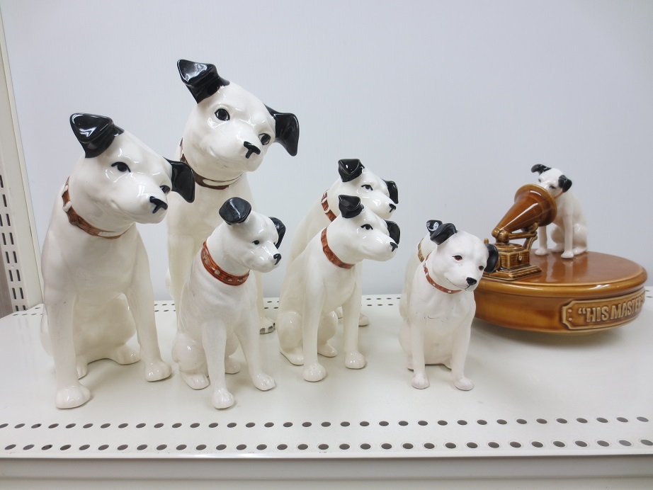 ★☆★ビクター犬★犬★陶器★置物★7匹★オルゴール★現状品★☆★拍卖