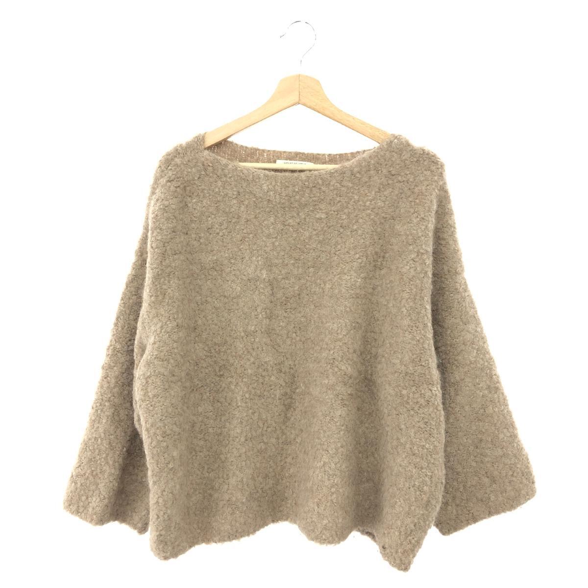 ◆HOUSE OF LOTUS ハウスオブロータス ボートネック アルパカウール長袖 ニット サイズ:M◆ ベージュ レディース トップス 22AW セーター拍卖