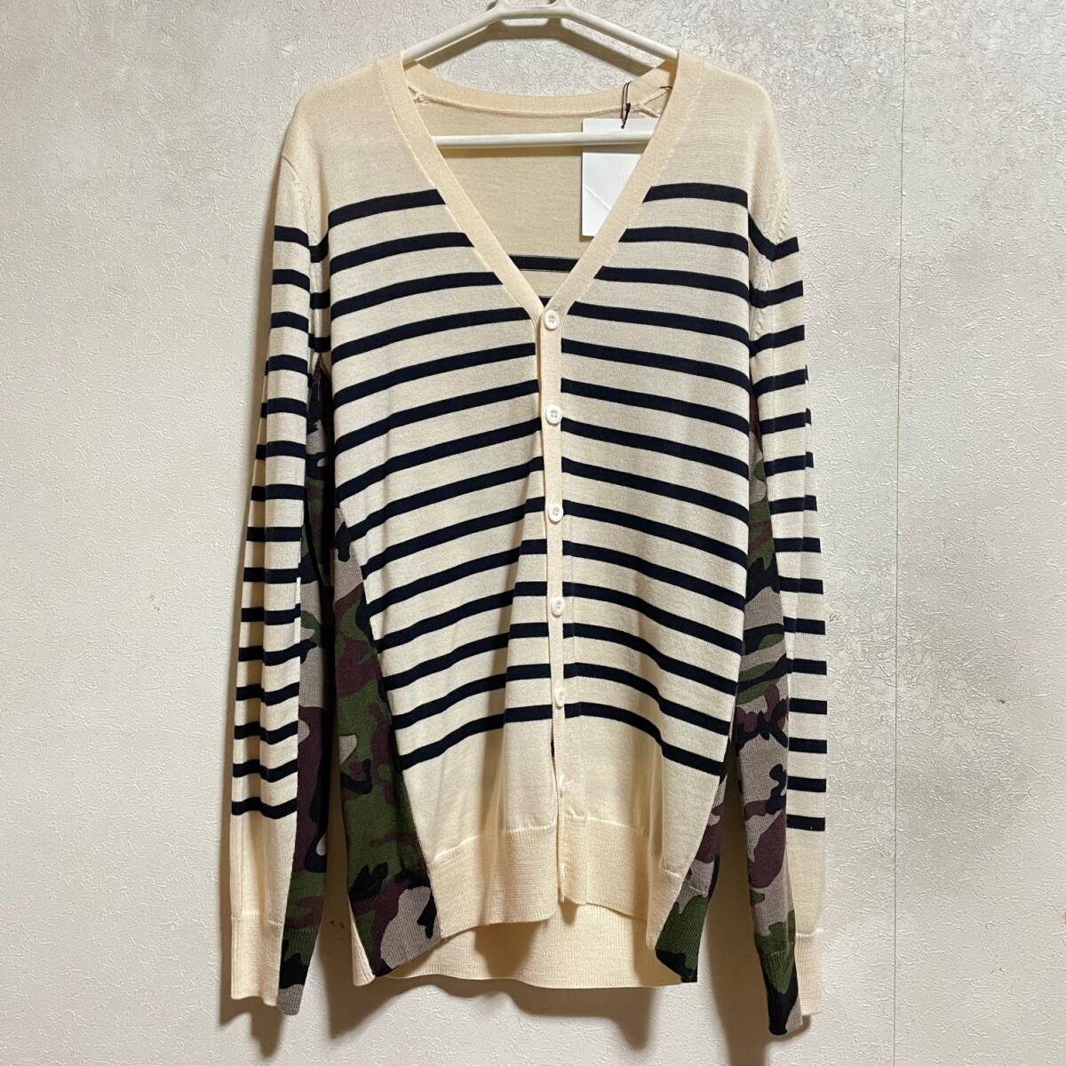 L新品ソフネットsophnet迷彩切替ニットカーディガン カモフラージュ ニットセーター ボーダーFCRBブリストル F.C.Real Bristol soph-145130拍卖