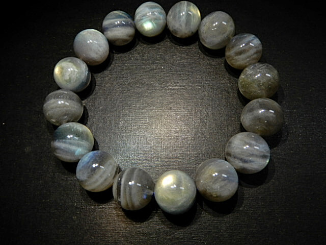 高級天然貴石BD6695 ラブラドライト 最上級美品14.5mm全粒多彩レインボーお勧め綺麗お大粒拍卖