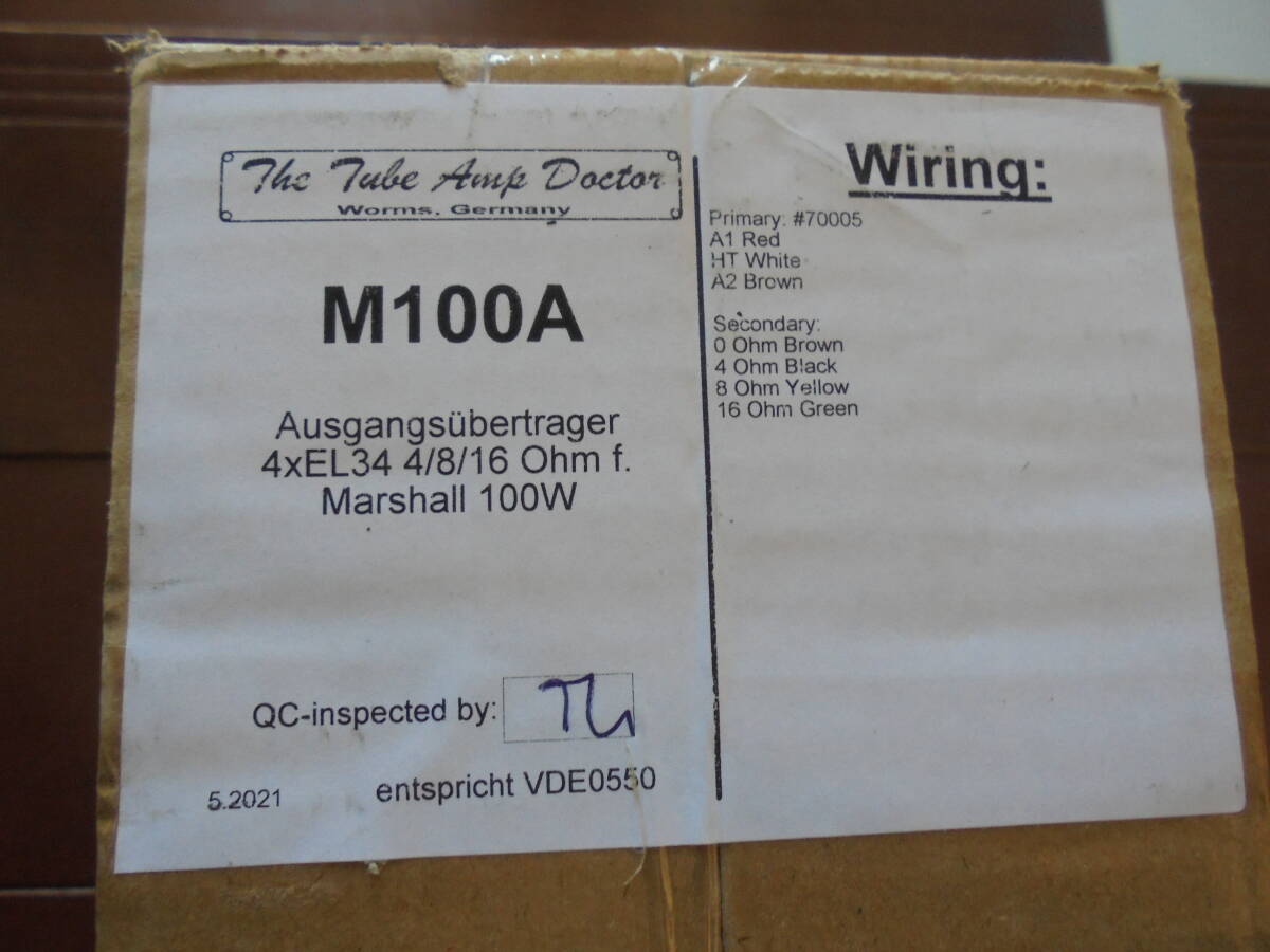 Marshall100W用の出力トランス M100A Output transformer for Marshall 100W amps, used since 1966 for all 100W models拍卖