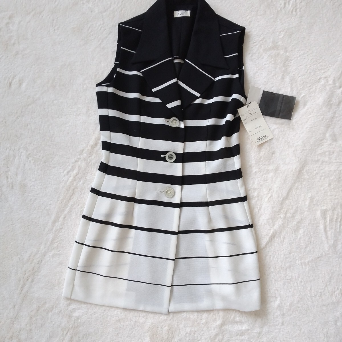 上着 ベスト ジャケット 9AR 黒 白 レディース拍卖
