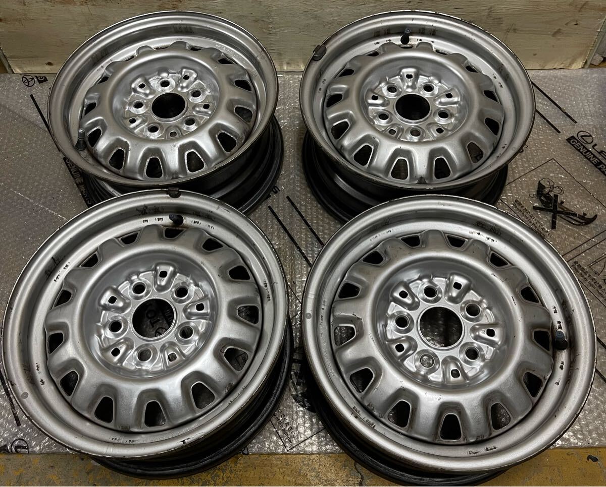 トヨタ 旧車13インチ レア!5.5J PCD100-5H スチールホイール 。拍卖
