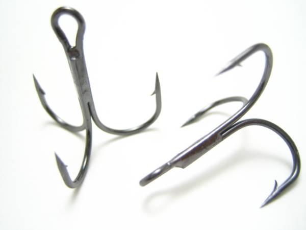 【送料無料】ソルト対応ブラックトレブルフック #4 50本セット トリプルフック ルアーフック拍卖
