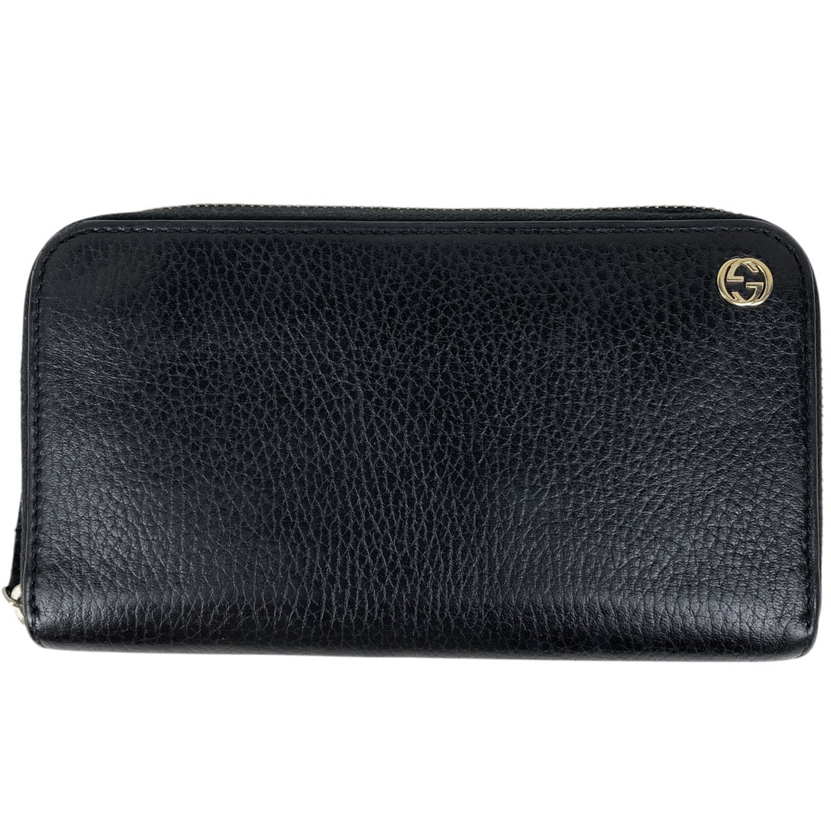 グッチ GUCCI インターロッキングG 長財布 ラウンドファスナー ラウンドジップ 長財布 レザー ブラック 509644 レディース 【中古】拍卖