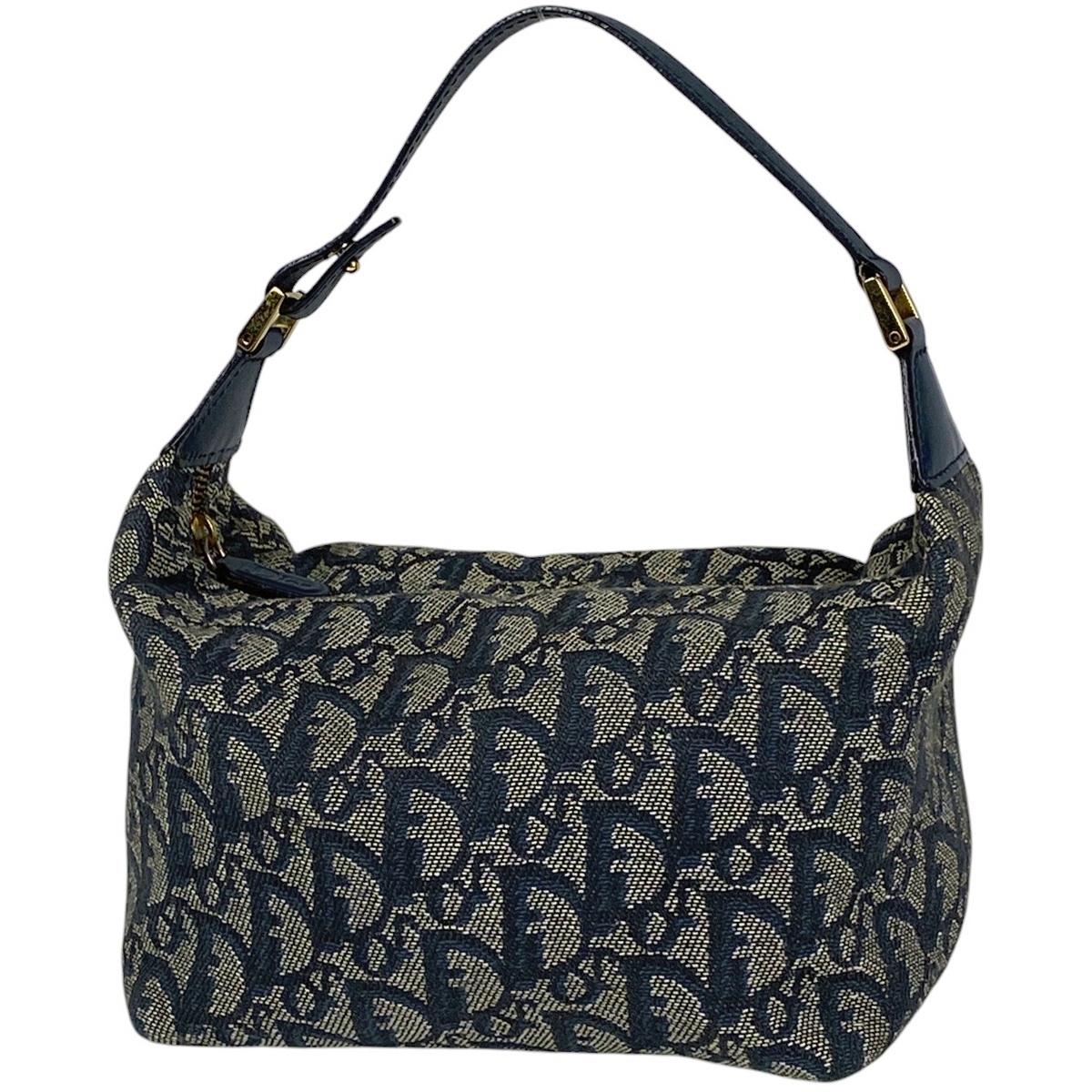 クリスチャンディオール Christian Dior トロッター柄 ポーチ ハンドバッグ 小物入れ 化粧ポーチ キャンバス ブルー レディース 【中古】拍卖