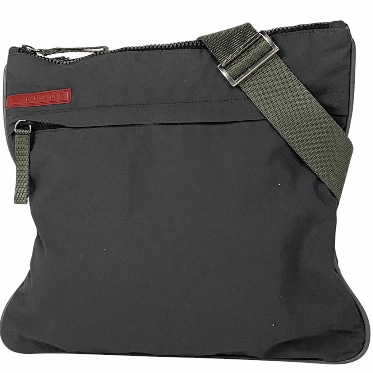 プラダ PRADA ロゴ ショルダーバッグ 斜め掛け ショルダーバッグ ナイロン グレー レディース 【中古】拍卖