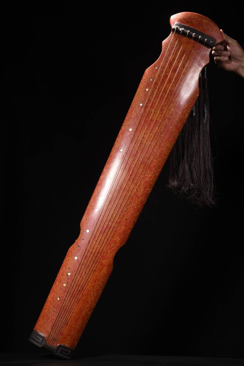 『清・木胎・漆器漆彫・描金・鹿角霜・七弦古琴・詩詞付・古箏・擺件・古賞物』楽器 極細工 置物 古賞物 中国古玩 中国古美術拍卖