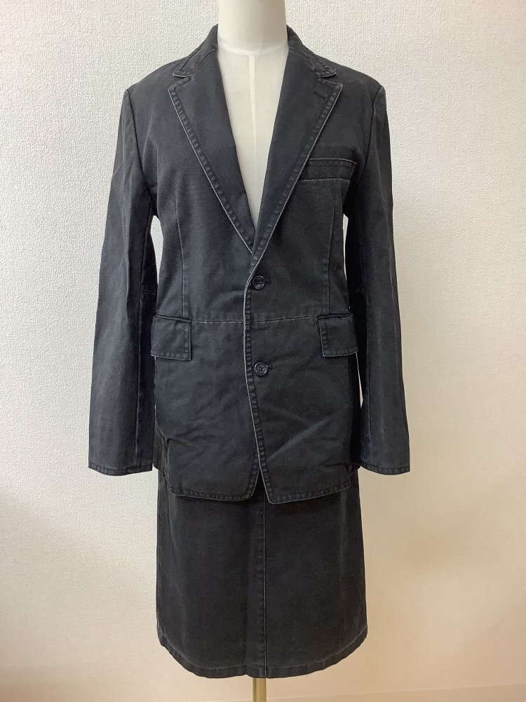 アバハウス グレーデニム風生地スーツ サイズジャケット1 スカート2拍卖