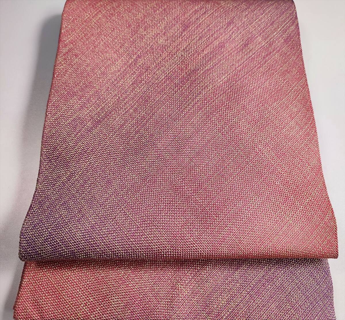 即決■着物の越田■幅31長さ455.5(長尺) 正絹 袋帯 金糸 ピンク系 かわいい 片面全通 ■ふ14J09拍卖