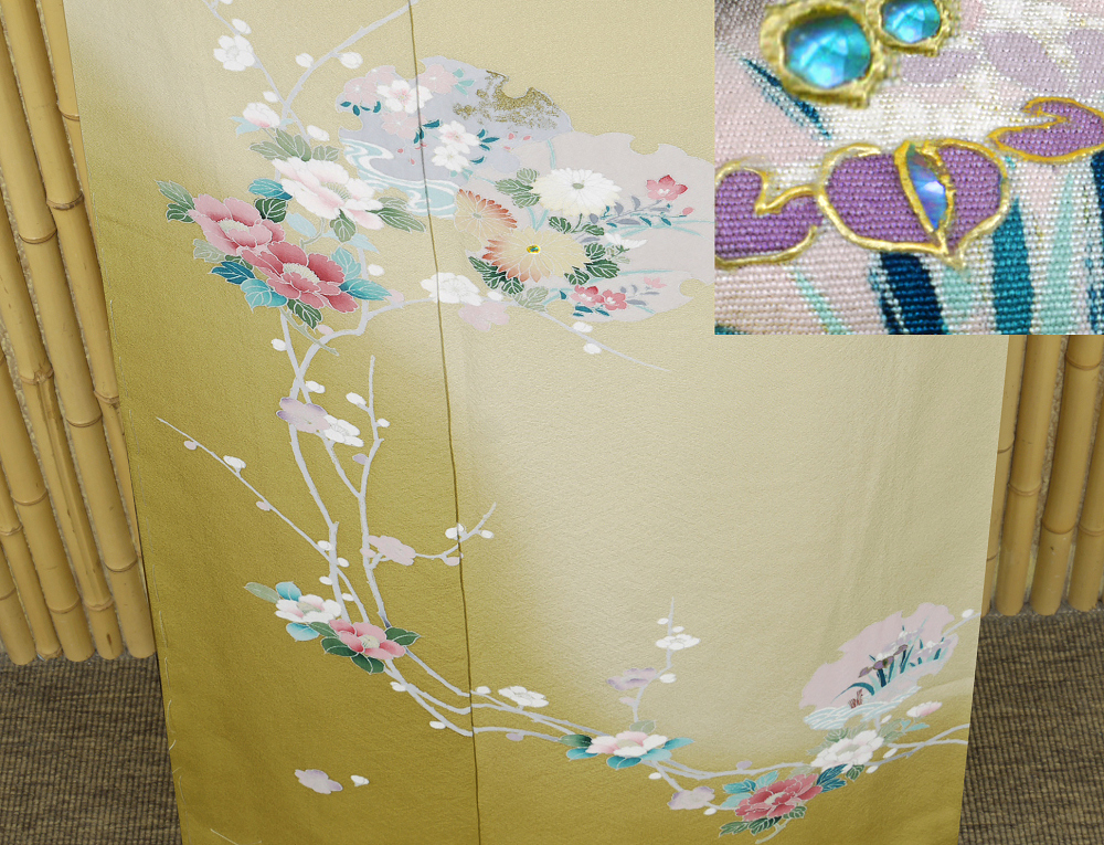 【京かんざし】372★螺鈿細工 訪問着 躾糸付未着用身丈169.5 cm裄丈68.5 cm★即決送料無料!拍卖