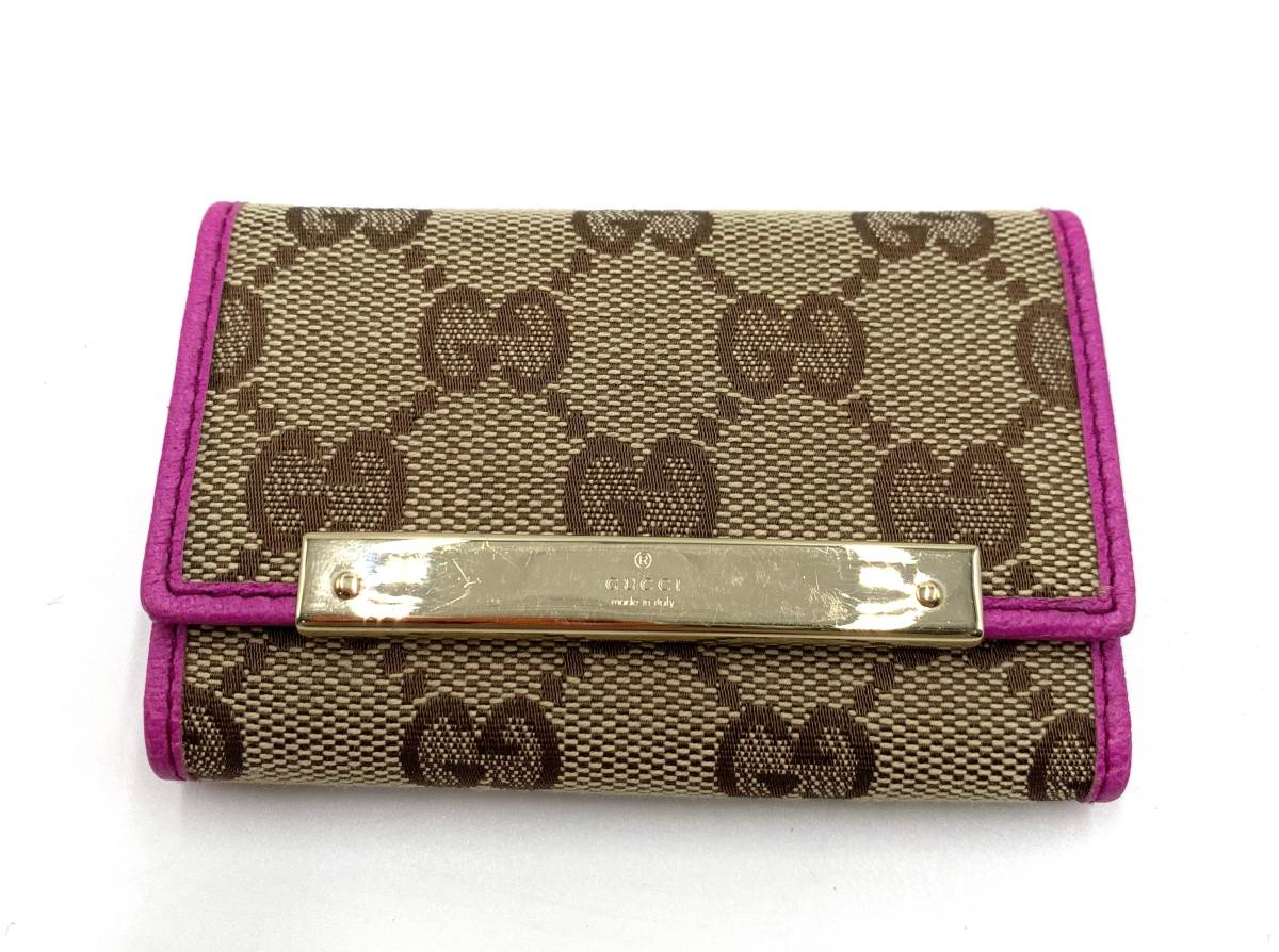 GUCCI グッチ GGキャンパス×レザー 6連キーケース 拍卖