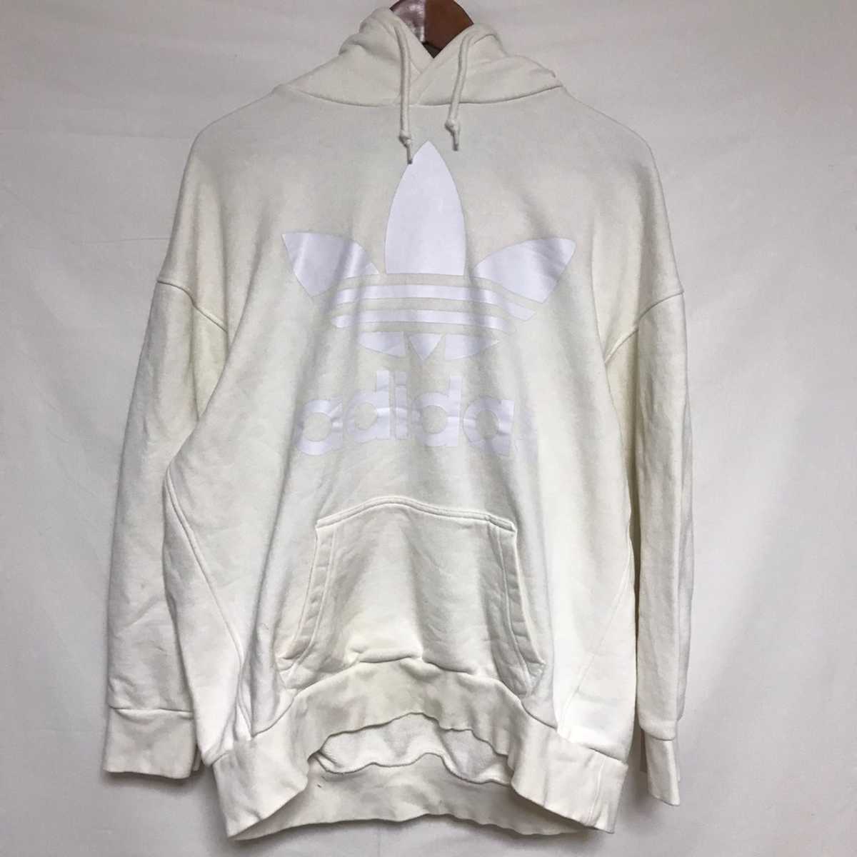 adidas originals アディダスオリジナルス プルオーバー パーカー チューリップ ビック ロゴ 白 ホワイト拍卖