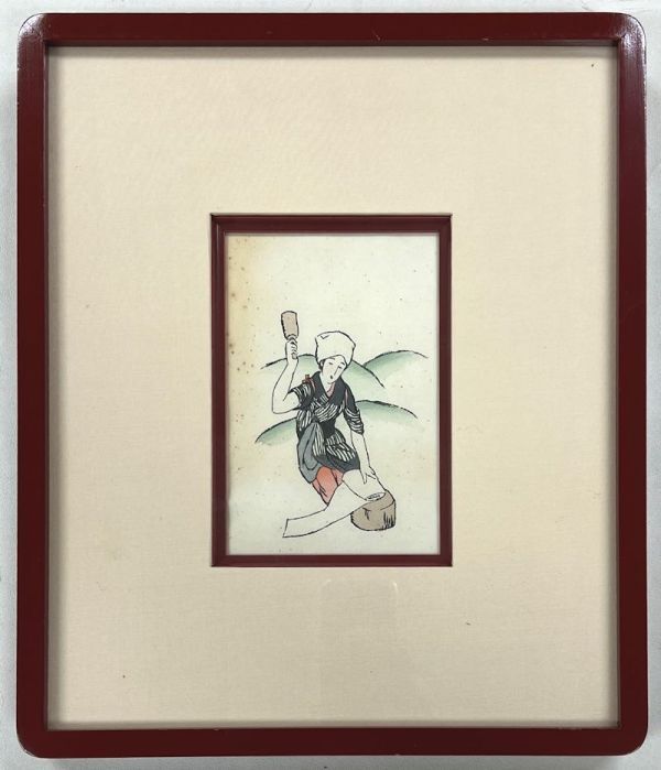 【FCP】 真作保証 竹久夢二 木版画15.5x10cm 「夢のふるさと より」 独特の情感をたたえた美人画のスタイルを確立した人気作家 k拍卖