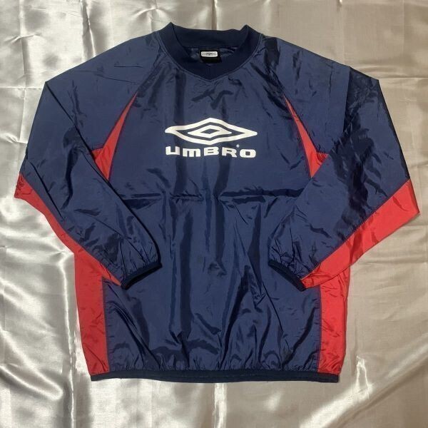 日本製★UMBRO アンブロ ★サイズ160★ピステ/ウインドブレーカー/ナイロンブルゾン★紺 ネイビー★▽1-507拍卖