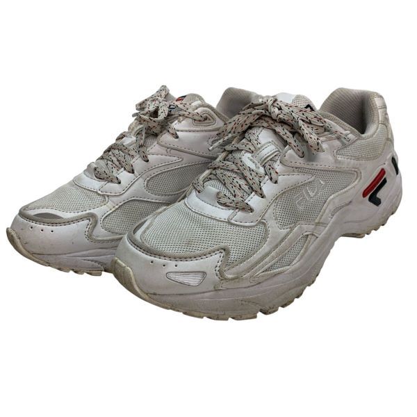 J888Y FILA フィラ メンズ スニーカー US7 25cm ホワイトブラック レッド拍卖