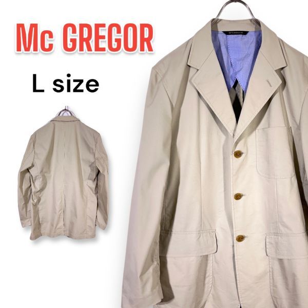 McGREGOR マックレガー マクレガー アメカジ トラッド 背抜き テーラード ジャケット メンズ ポリエステル37% 綿63% Lサイズ アイボリー拍卖