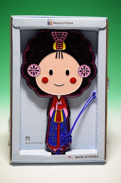 ★韓国雑貨★可愛い韓服キャラクター手鏡◆ブルー◆拍卖