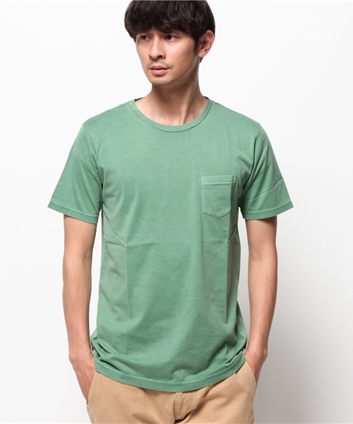 ■新品■URBAN RESEARCH■アーバンリサーチ■URピグメントクルーネックポケットTシャツ■L■グリーン■拍卖
