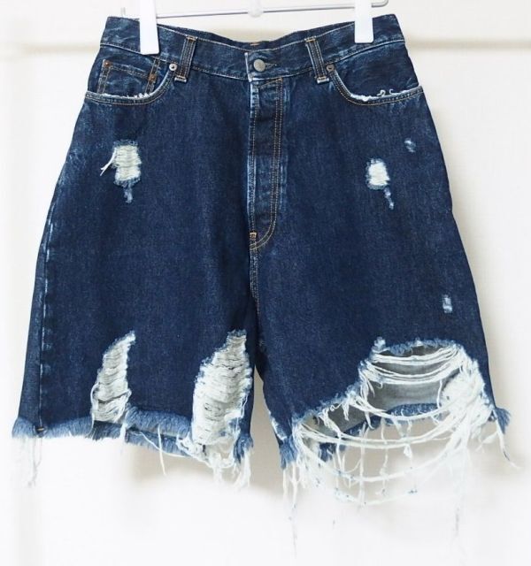 2024 Acne Studios アクネ ストゥディオス BE0158 Distressed Denim Shorts ダメージ加工 デニム ショーツ ショート パンツ 46拍卖