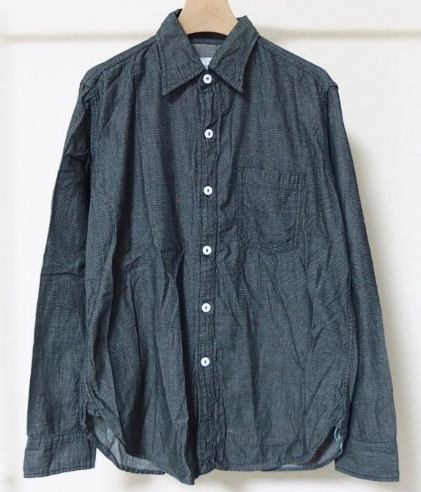 POST O'ALLS OVERALLS ポスト オーバーオールズ THE POST 3 DOBBY DENIM / BLACK シャツ M アメリカ製拍卖