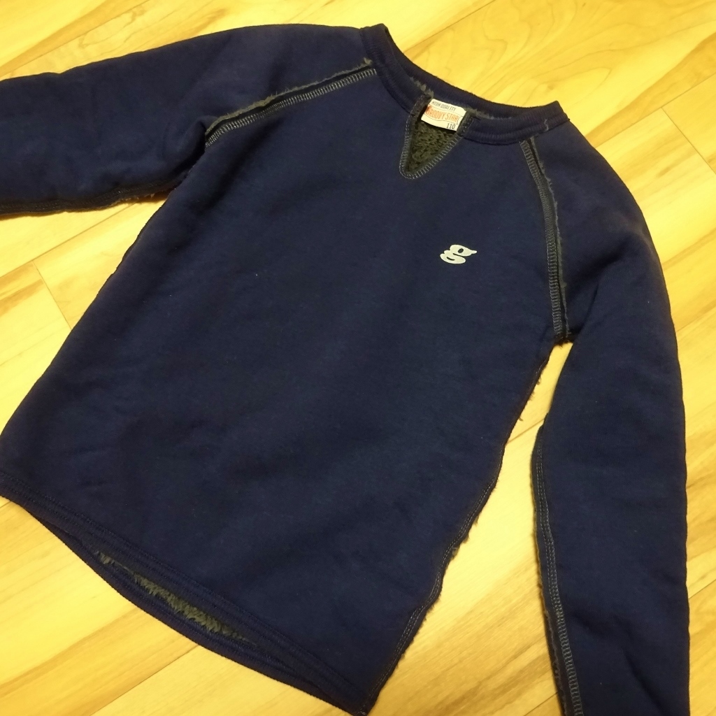 GROOVY USED裏ボアトレーナー KIDS【 110 cm 】ネイビー 綿混 (株)グルービー g拍卖