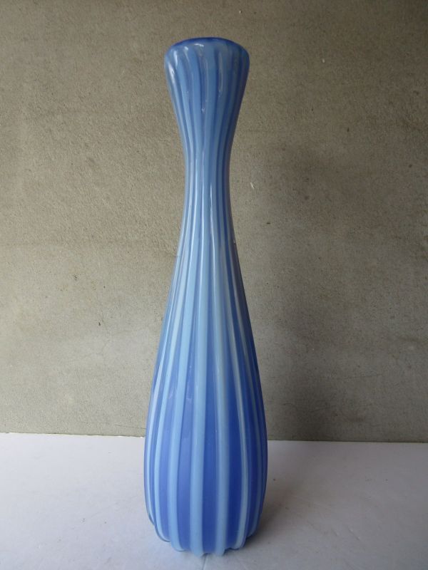 希少!1950年代 ヴィンテージ ヴェネチアンガラス ムラノガラス Fratelli Toso工房 45.5cmH フラワーベース オパールセントガラス拍卖