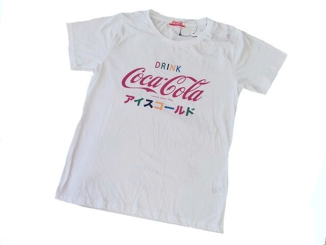 【新品】 Coca Cola Tシャツ レディース【L】白/ホワイト◆コカ・コーラ コカコーラ ジュース ドリンク 女性拍卖