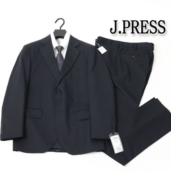 467 新品◆ ジェイプレス Jプレス 定番 無地 ウールツイル スーツ メンズ ビジネス スーツ 総裏 紺 100B7拍卖