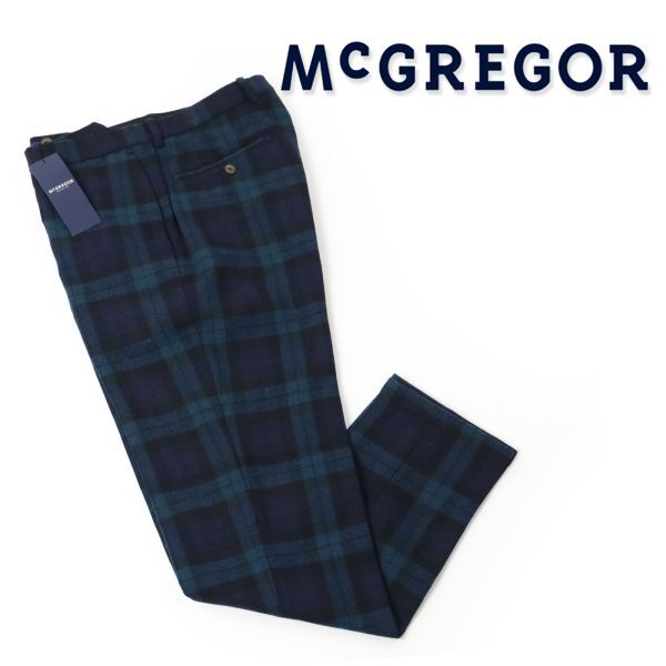110 新品 2.3万円 McGREGOR マックレガー ブラック ウォッチ柄 チェックパンツ 起毛定番柄 ウール パンツ 秋冬 82拍卖