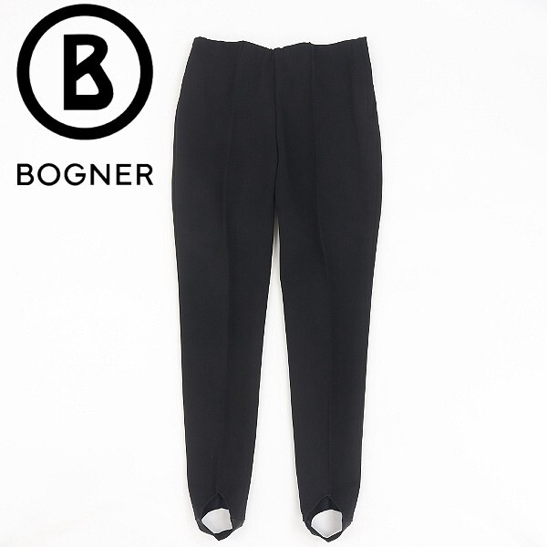 美品◆BOGNER ボグナー ストレッチ ピンタック トレンカ パンツ 黒 ブラック L拍卖