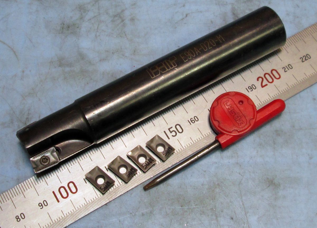 FC007 20mmシャンク スローアウェイ エンドミル ISCAR E90A-D20M チップ 工具付 中古拍卖