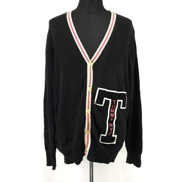 TOMMY NYC/トミー★コットン/カーディガン【メンズL/black/黒】Coat/Jacket/Jumper◆BH793拍卖