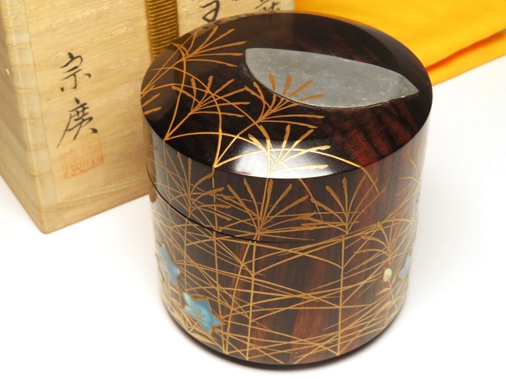 【9927】明治~大正 茶道具 武蔵野蒔絵 大雪吹 宗廣作(初品・買取品)拍卖