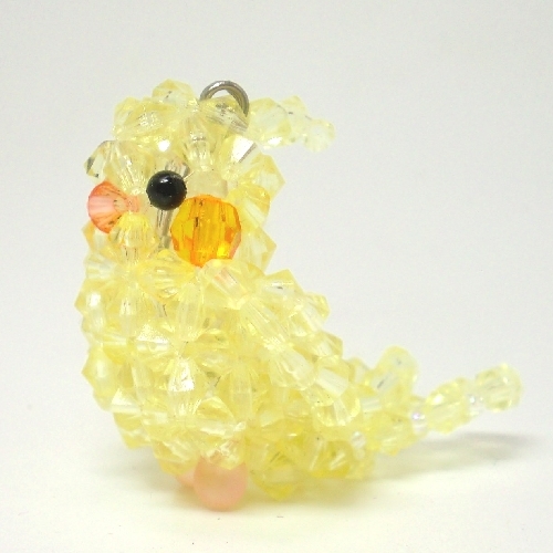 オカメインコ ルチノー イエロールチノー (大) ビーズの小鳥3WAYストラップ/イヤホンジャック/ファスナーチャーム) 工房小鳥屋さん拍卖