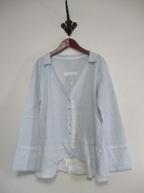 MERVEILLHメルベイユアッシュ水色×白ストライプシャツ(USED)40720)拍卖