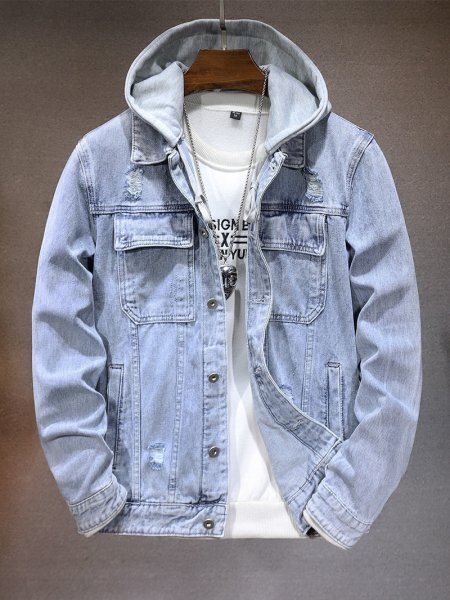 新品★未使用 デニムジャケット メンズ ジージャン ジャンパー gジャン バイクジャケット 作業服 フード パーカー【DS9937#】M拍卖