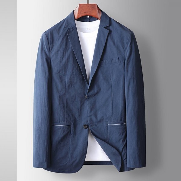 新品★未使用 テーラードジャケット メンズファション 春秋薄め服 スーツ ブレザー ブルゾン【9982】ブルー【M-3XL選択】拍卖