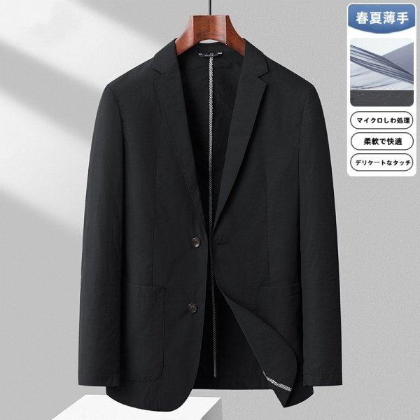 新品★未使用 サマージャケット メンズファション テーラードジャケット ブレザー 夏薄手通気 トップス【D24899】黒 4XL拍卖
