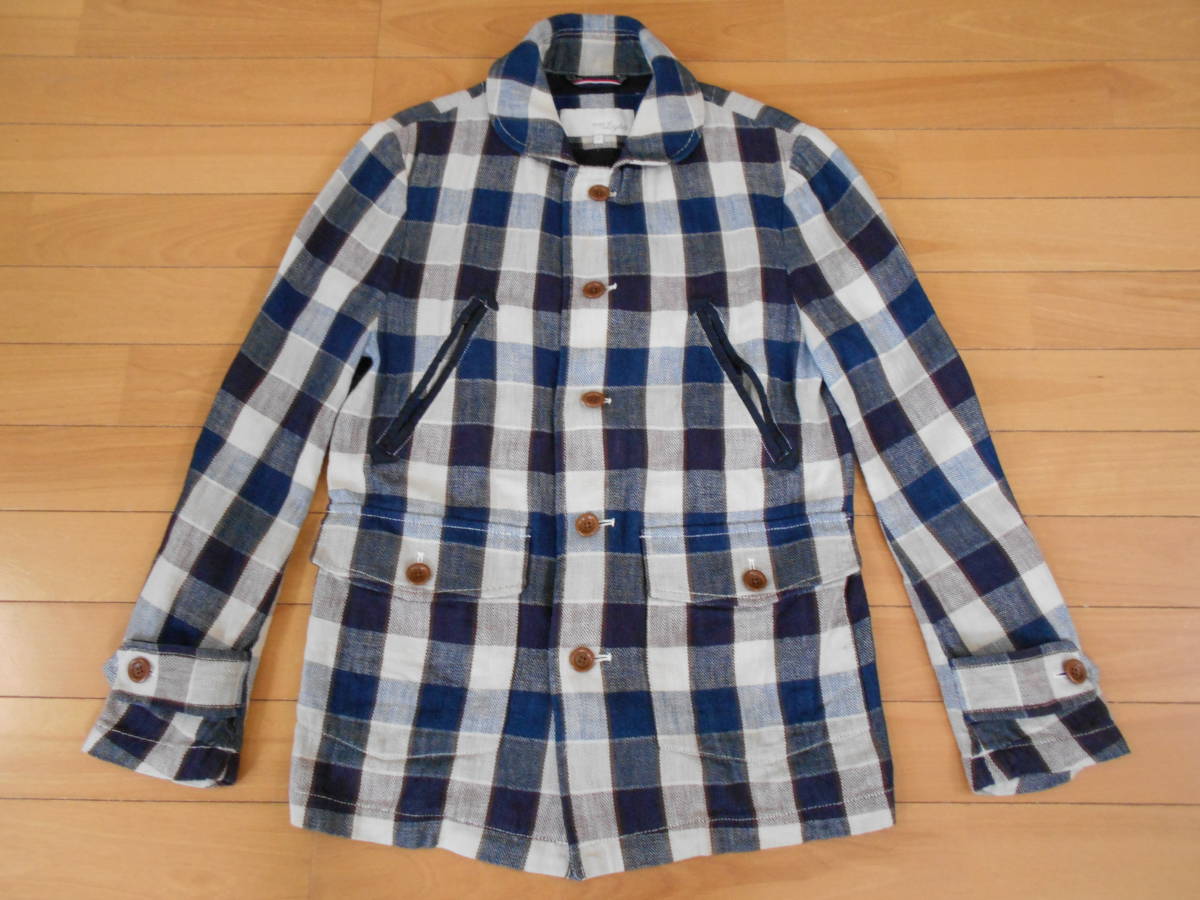 ★BEAMS LIGHTS no.5118-0095-012 ラウンドカラー チェックジャケット★マルチsizeS★拍卖