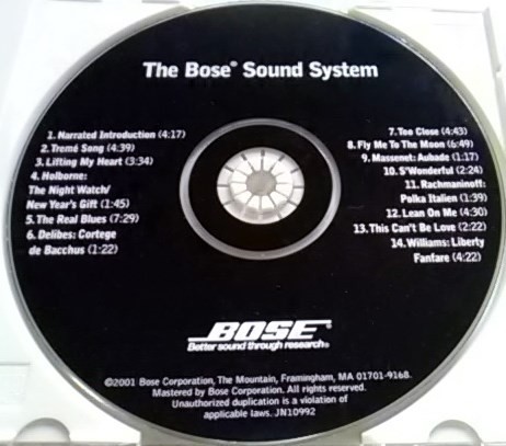 【送料込】 詳細不明 the bose sound system コンピ?拍卖