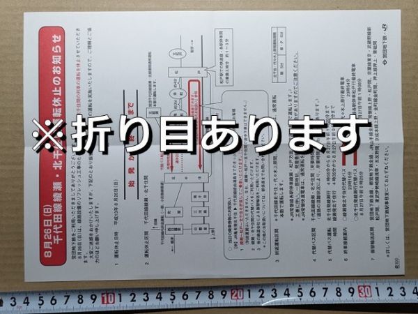 鉄道 チラシ JR東日本 営団地下鉄 千代田線綾瀬-北千住間運休 平成13年(常磐快速線う回乗車・乗車券の取り扱い 代替バス運行時間 他)拍卖