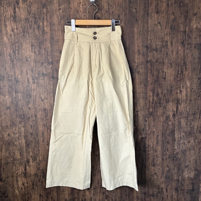 M11◇mystic | ミスティック ハイウエストワイドパンツ ベージュ 2サイズ 中古品拍卖
